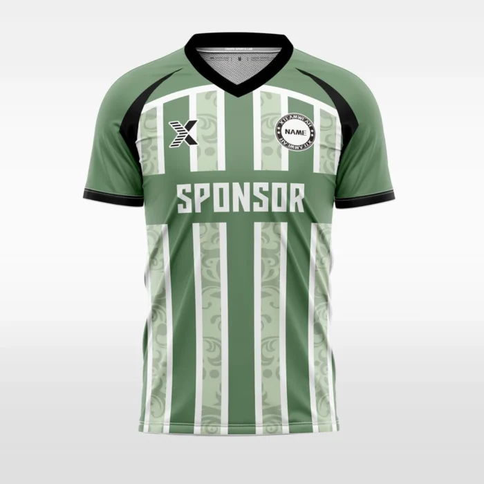Custom Soccer Jersey – Vertical Stripe & Patterned Design with V-Neck